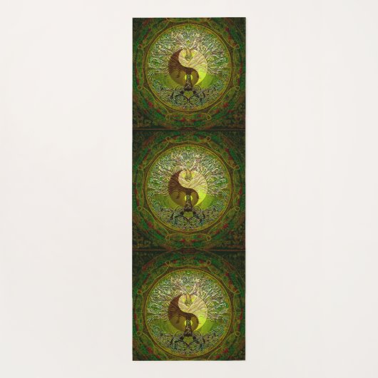 ナマステのヨガのマット緑の陰陽の生命の樹 ヨガマット (裏面)