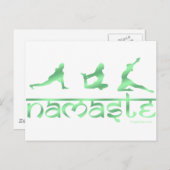 ナマステのヨガは緑を提起します ポストカード (正面/裏面)