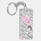 ナマステのヨガはAsanaの姿勢のSanskrit名前を置きます キーホルダー (正面左)