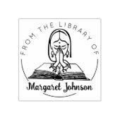 ナマステの図書館の本 ラバースタンプ (インプリント)