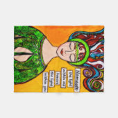 ナマステの明かりが照る フリースブランケット (正面(横))