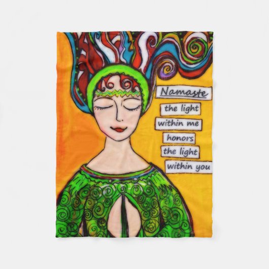 ナマステの明かりが照る フリースブランケット (正面)