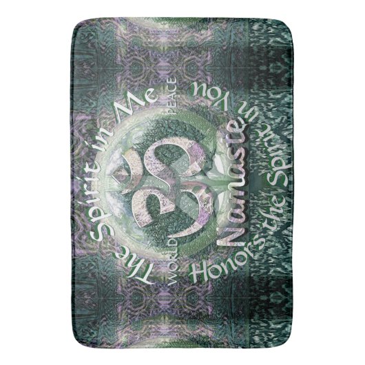 ナマステの曼荼羅の世界平和 バスマット (正面縦)