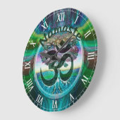 ナマステの生命の樹 ラウンド壁時計 (傾斜)