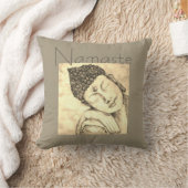 ナマステの禅の仏の水彩画の芸術の枕 クッション (ブランケット)