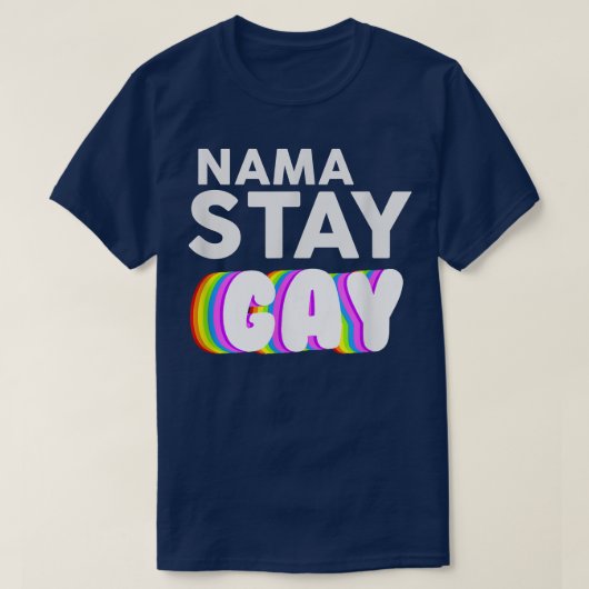 ナマステイおもしろいゲイLBGTプライド認識度月s  Tシャツ (デザイン正面)
