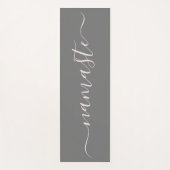 ナマステイニシャルグレパーソナライズされたー赤面ピンク ヨガマット (正面)