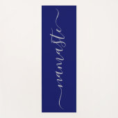 ナマステイニシャルパーソナライズ青の両面ヨガマット ヨガマット (正面)