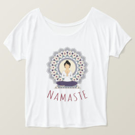 ナマステインLotus Pose - Yoga Asana Woman T-shirt Tシャツ