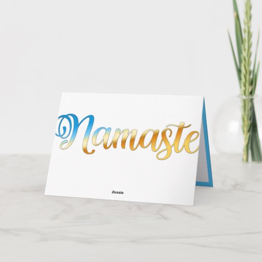 ナマステエレガントゼンヨガスピリチュアルグリーティング カード (裏面)