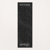 ナマステエレガントブラックヒョウパーソナライズされた ヨガマット (正面)