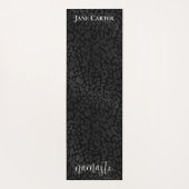 ナマステエレガントブラックヒョウパーソナライズされた ヨガマット (裏面)