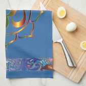 ナマステオウムオムロータスレインボーヴィンテージ縁ど キッチンタオル (四つ折り)