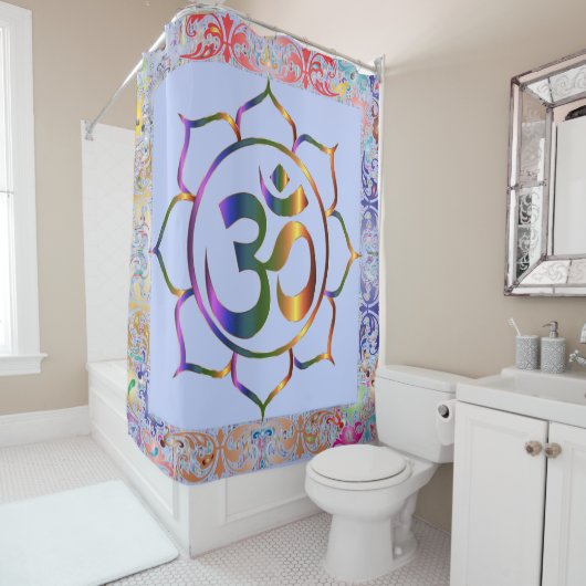 ナマステオムロータスレインボーヴィンテージ シャワーカーテン (インサイチュ)
