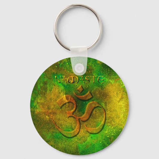 ナマステグリーン金ゴールドキーチェーン キーホルダー (正面)