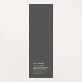 ナマステグレイ黒シンプルモダン辞書 ヨガマット (正面)