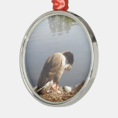 ナマステグース弓ヘッド、自然、野生生物、鳥 メタルオーナメント (左)