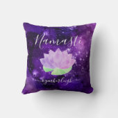 ナマステコズミックパープルロータスフラワーモノグラム名 クッション (裏面)