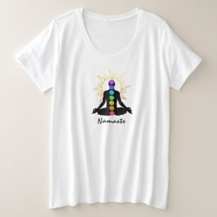 *~*ナマステサンユニバースマンロータスめい想ポーズ プラスサイズTシャツ