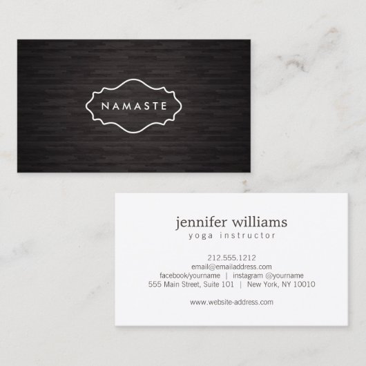 ナマステシンプルヨガダークウッドビジネスカード 名刺 (正面/裏面)