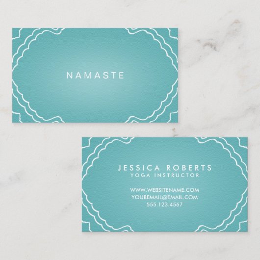 ナマステシンプルヨガ先生アクアティール（緑がかった色） 名刺 (正面/裏面)