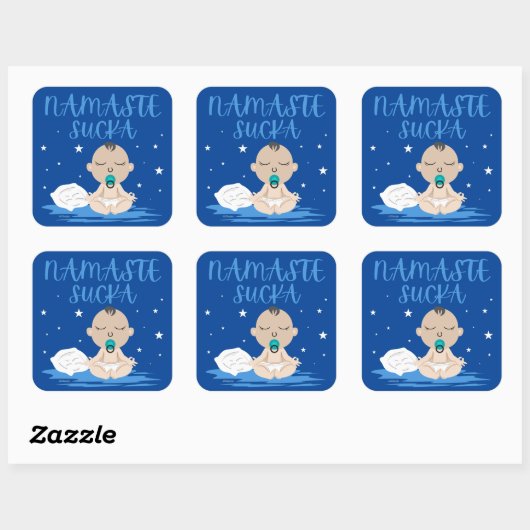 ナマステスカおもしろいベビーヨガ禅マスター スクエアシール (シート)