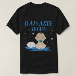 ナマステスカおもしろいベビーヨガ禅マスター Tシャツ