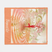 ナマステツリーオブライフヨガスピリチュアル形而上学的 フリースブランケット (正面(横))