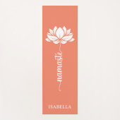 ナマステハスモダンフラワーサーモン名前をカスタムする ヨガマット (正面)