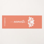 ナマステハスモダンフラワーサーモン名前をカスタムする ヨガマット (正面(横))