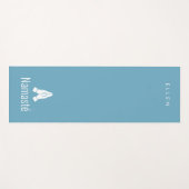 ナマステハンズコーズアイコン付きブルーヨガマット ヨガマット (正面(横))