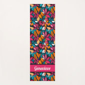 ナマステパーソナライズされた幻想的な花柄 ヨガマット (正面)