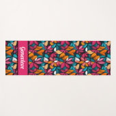 ナマステパーソナライズされた幻想的な花柄 ヨガマット (正面(横))