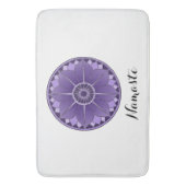 ナマステパープルフラワースピリチュアルロータスマンダラ バスマット (正面縦)