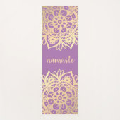 ナマステパープル&金ゴールドマンダラフラワーズ ヨガマット (正面)
