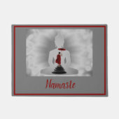 ナマステブッダメディテーションモンクスピリチュアルウェルカム ドアマット (正面)