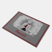 ナマステブッダメディテーションモンクスピリチュアルウェルカム ドアマット (アングル)