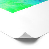 ナマステブルーグリーン瞑想ヨガウォーターカラー ポスター (角)