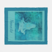 ナマステブルーヨガ禅瞑想スピリチュアル フリースブランケット (正面(横))