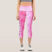 ナマステプリントホットピンクパープルモダンヨガ カプリレギンス (正面)