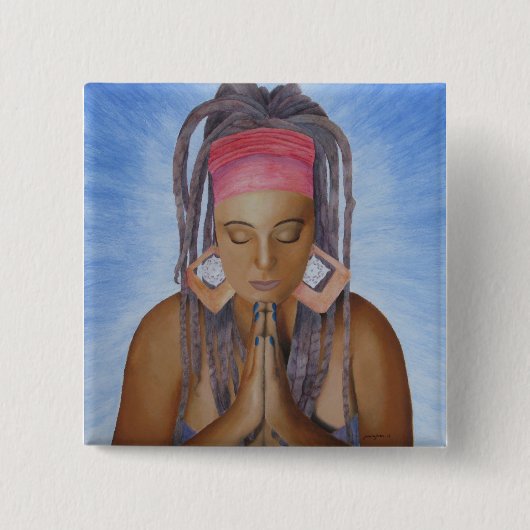 ナマステボタン 缶バッジ (正面)