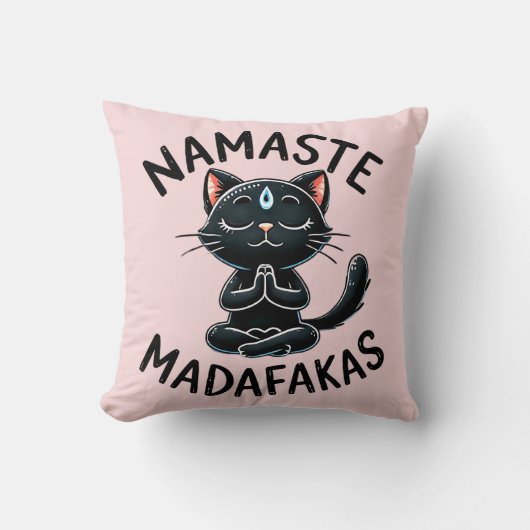 「ナマステマダファカス」のおもしろい猫好き クッション (正面)