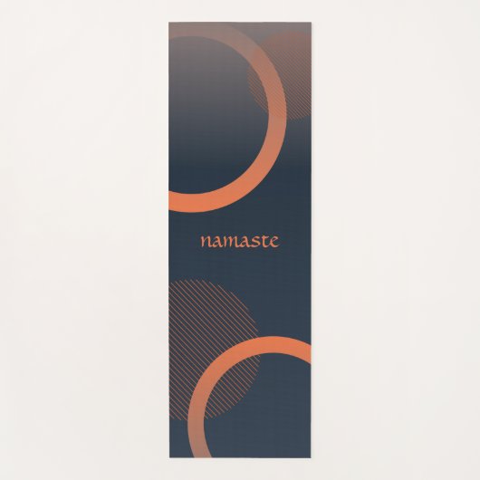 ナマステモダン抽象芸術幾何学的ブルー瞑想 ヨガマット (正面)