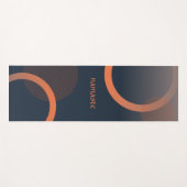 ナマステモダン抽象芸術幾何学的ブルー瞑想 ヨガマット (正面(横))