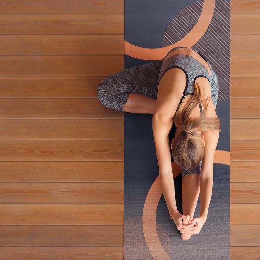 ナマステモダン抽象芸術幾何学的ブルー瞑想 ヨガマット