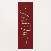 ナマステモノグラムイニシャルマルーンブルガンディリバーシブル ヨガマット (裏面)