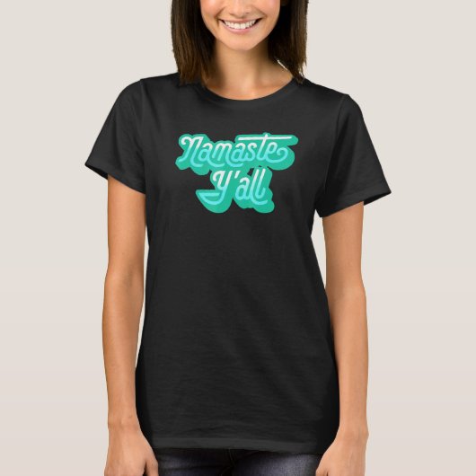 ナマステヤルタイポグラフィサザンヨガ80年代5 Tシャツ (正面)