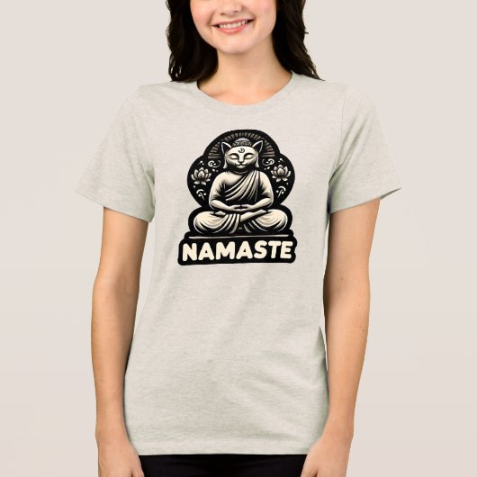 ナマステヨガのブッダのポーズ トライブレンドＴシャツ (正面)