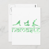 ナマステヨガのポーズ緑 ポストカード (正面/裏面)