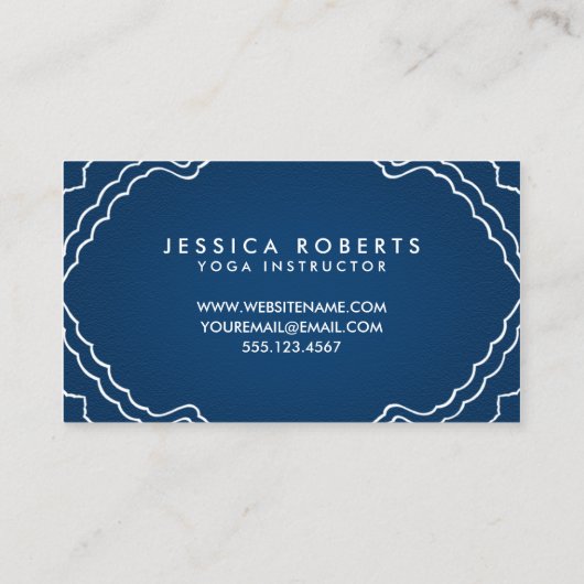 ナマステヨガインストラクターネイビーブルーシンプルル 名刺 (裏面)